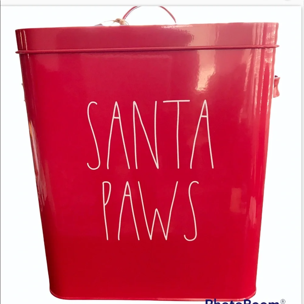 🆕 Rae Dunn Santa Paws Canister Tin EXTRA LARGE
